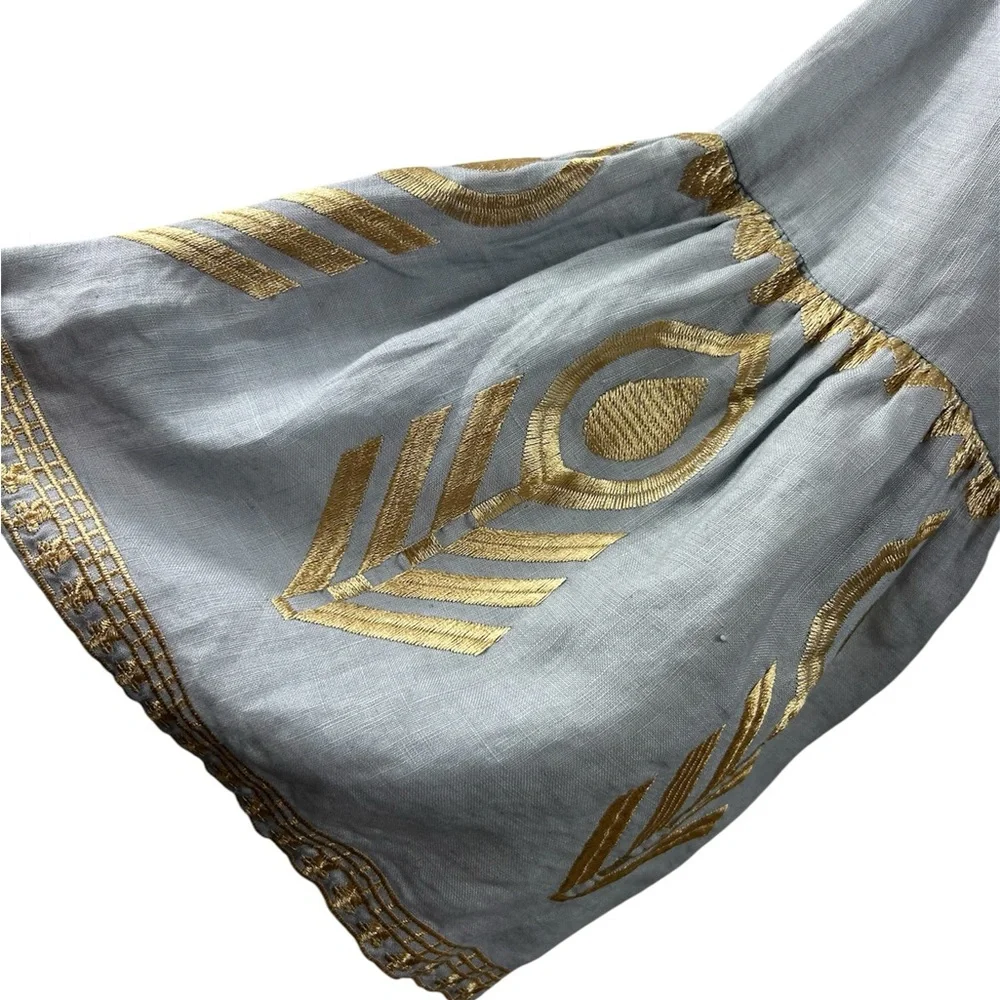 Greek Archaic Kori Elegant Gray and Gold Women's Dress - Picture 12 of 12